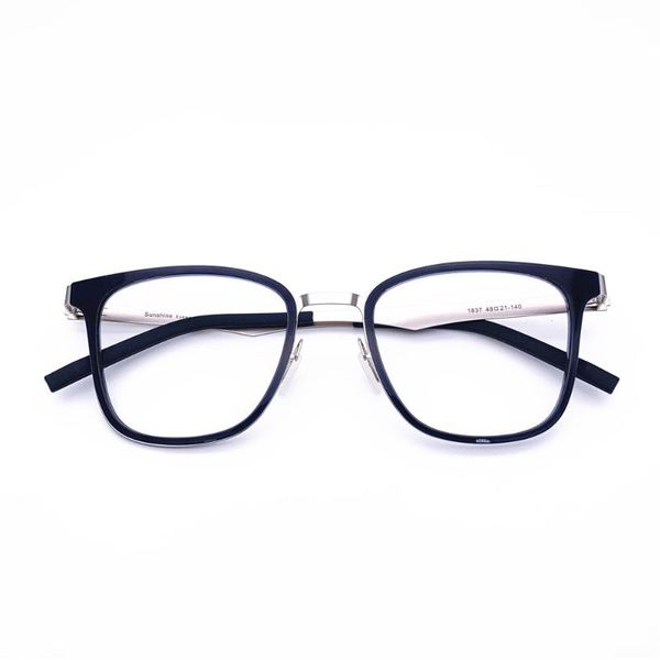 

fashion sunglasses frames belight optical acetate with metal classical men square shape prescription eyeglasses spectacle frame eyewear 1837, Black