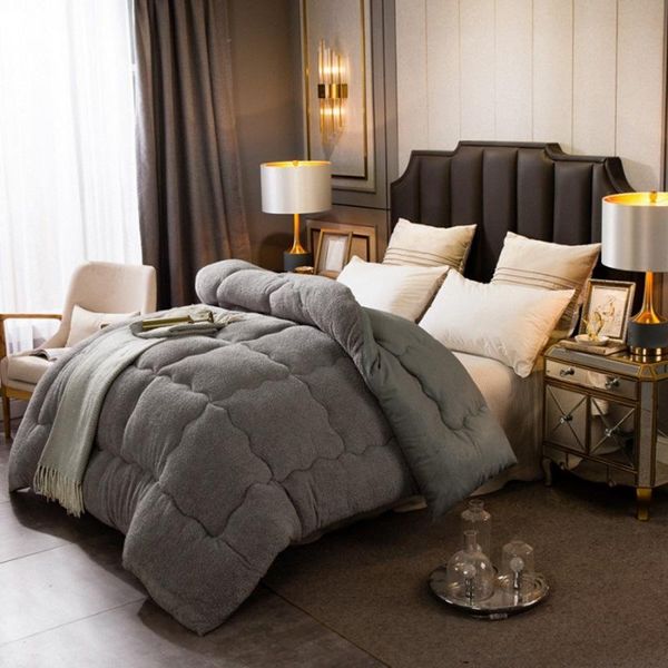 

comforters & sets autumn winter thickened warm lamb velvet quilt single double comforter queen king full size blanket core