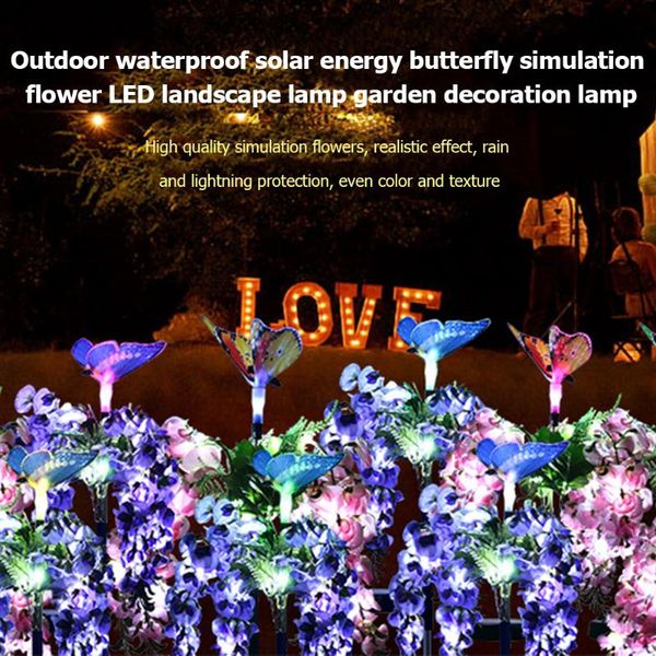 

solar lamps led yard lawn night light outdoor bean artificial flower landscape lamp power waterproof easy installation