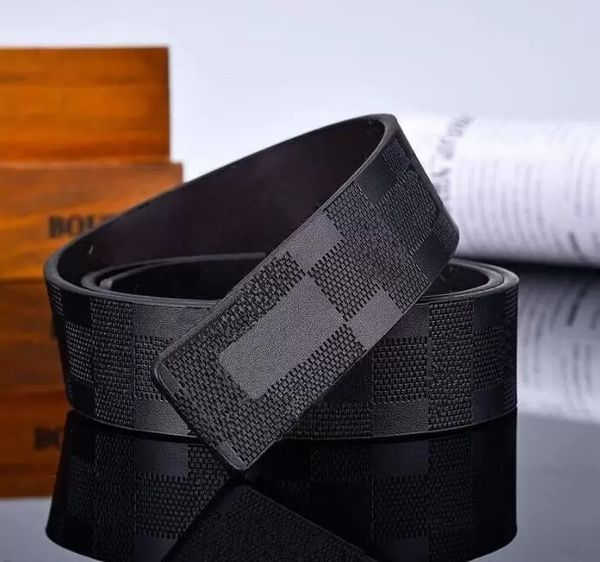 

men designer belt classic fashion casual letter smooth buckle womens mens leather belt width 3.8cm with orange box size 105-125, Black;brown