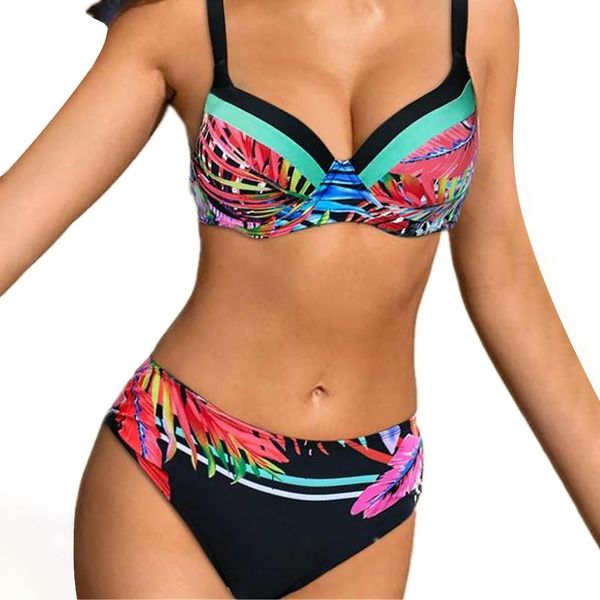 

women's swimwear print bikinis women swimsuit bathing suit beachwear summer vacation biquini two piece beach, White;black