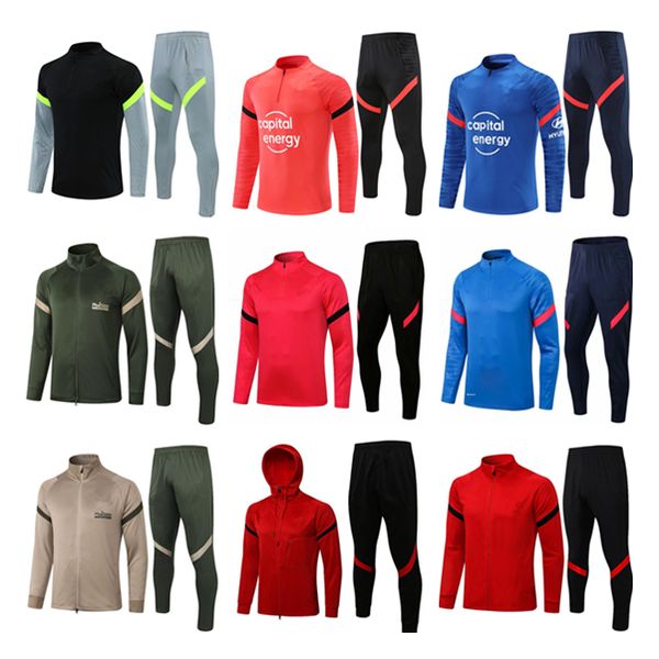 

2021 soccer training suit 2022 suarez joÃ£o fÃ©lix football tracksuit madrid survetement chandal maillot de foot kit, Black