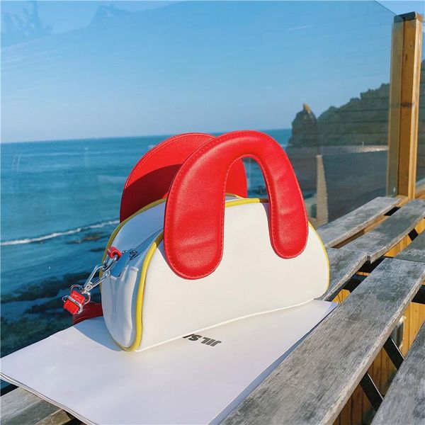 

evening bags contrast color leather crossbody women 's shell handbags 2021 brand design messenger shoulder bag call me purse hobo