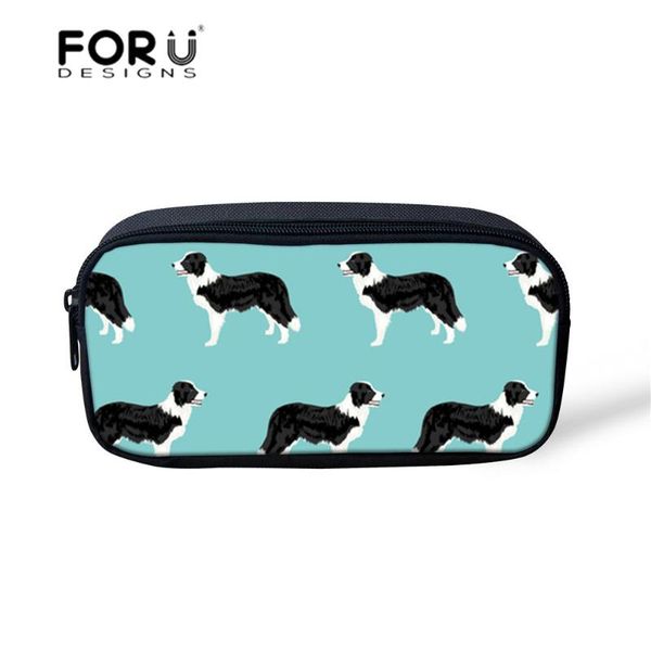 

pencil case for children cosmetic bag border collie printing large capacity makeup organizers school supplies bags & cases