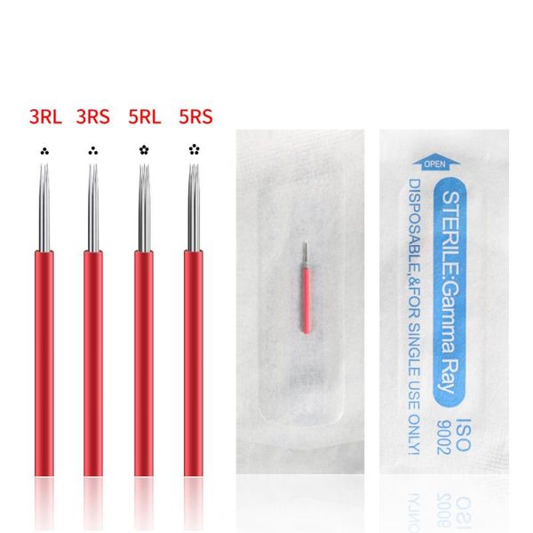 

tattoo needles 3r/3rs/5r/5rs fog eyebrow micro powder needle semi-permanent makeup blade 100 round manual micrlading pencil