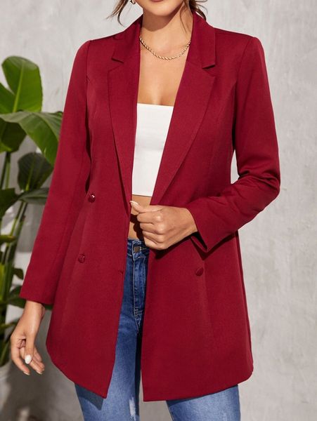 

lapel neck double-breasted blazer y1sb#, White;black