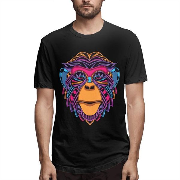 

men's t-shirts monkey fashion 3d printing cotton tee summer short-sleeved round neck men t-shirt, White;black