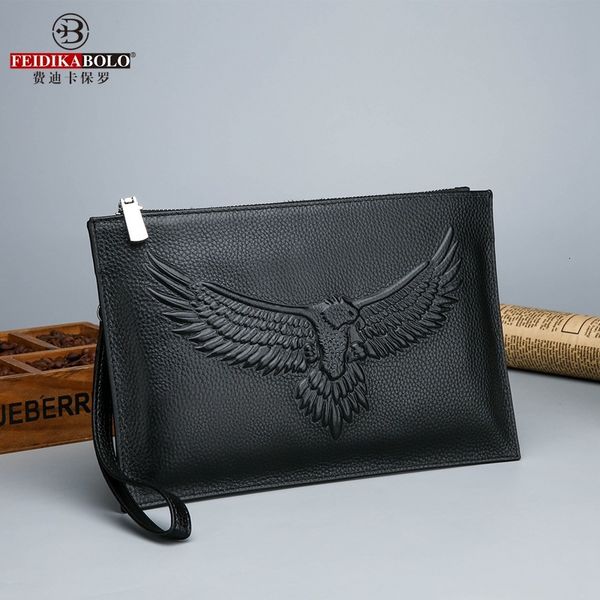 

hand bag men's handbag leather letter envelope fashion business leisure large capacity, Red;black