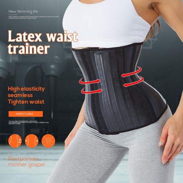 

women's shapers latex waist trainer binders modeling strap corset slimming belt underwear body shaper shapewear tummy faja, Black;white
