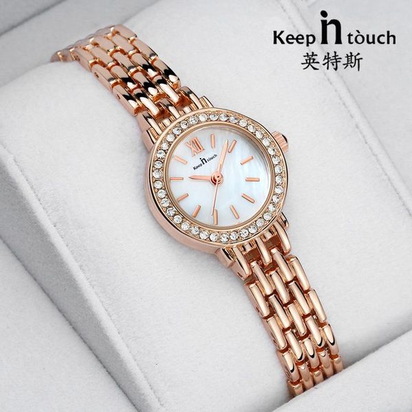 

wristwatches female quartz watch diamond set women's student casual wrist for women stylish luxury, Slivery;brown