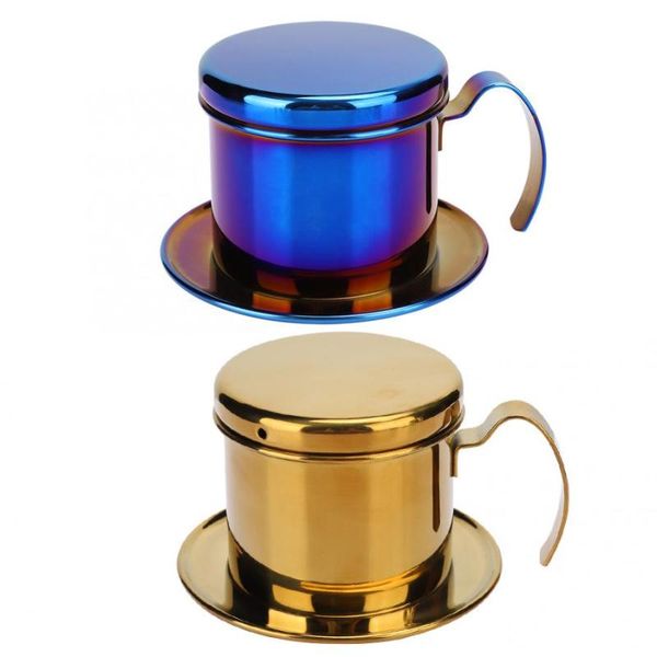 

coffee pots mocha pot stainless steel vietnamese style maker drip brewer for home kitchen office outdoor cup