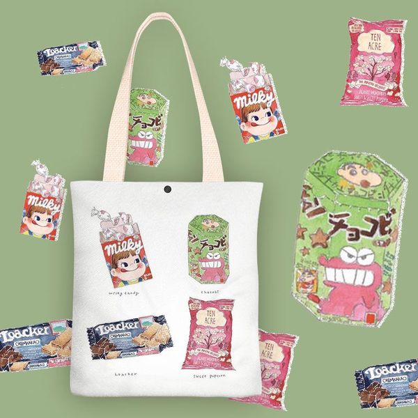 

evening bags candy biscuits student casual tote bag shoulder canvas lady shopping large-capacity coin purse