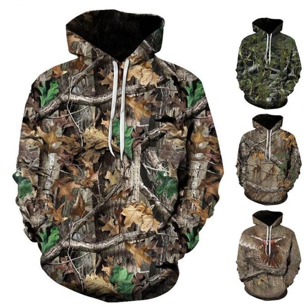 

men's hoodies & sweatshirts scenery men hoodie 3d print spring big pocket male camouflage pullover casual autumn for daily wear, Black