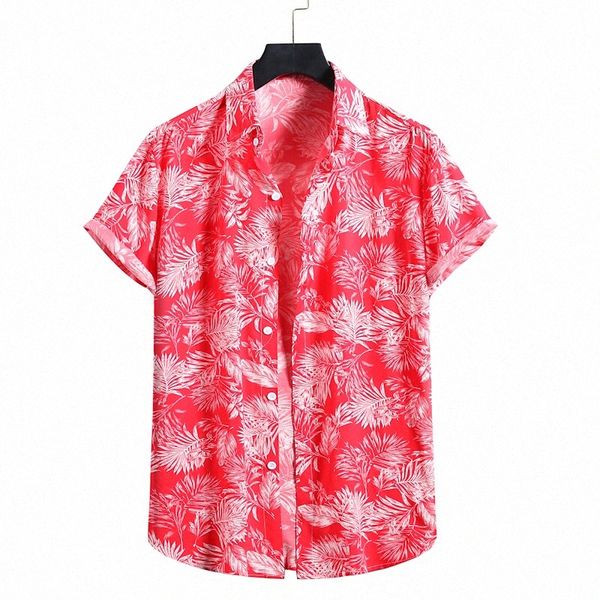 

men's shirt other prints plants button down collar casual daily print short sleeve hawaiian blue black red l53q#, White;black