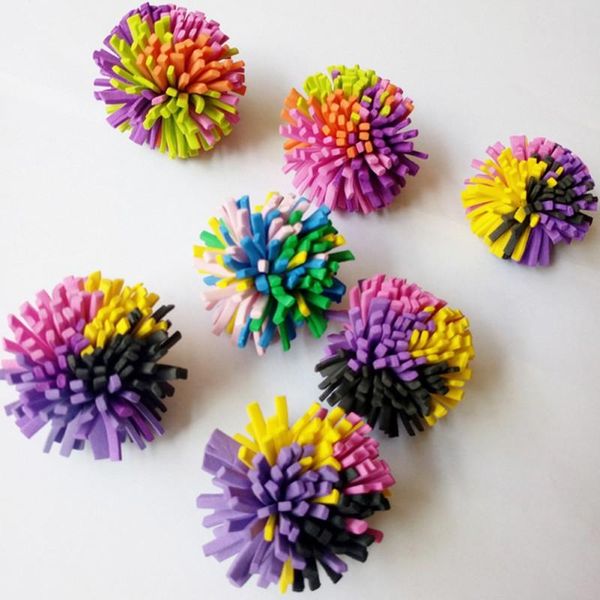 

cat toys 5pcs soft pet flower ball eva colorful cats catch toy random color