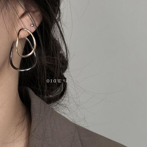 

very simple light color earrings female earrings cool net red domineering