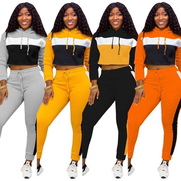 

tracksuits set of two women's sweaters shredded sweat suits casual hoodie 2 piece joint autumn ords, Gray