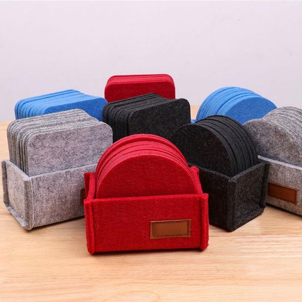 

mats & pads 10pcs felt coasters cup thickened placemat water absorption heat insulation for home 10*10cm