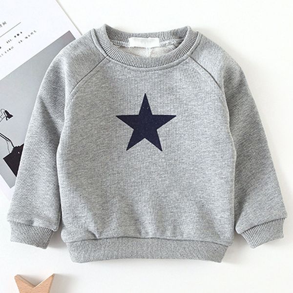 Criança Meninos Sweater Outono Bebê Redondo Pescoço Cinco-Pontilhas Estrela Tops Meninas Roupas Infantis 210515