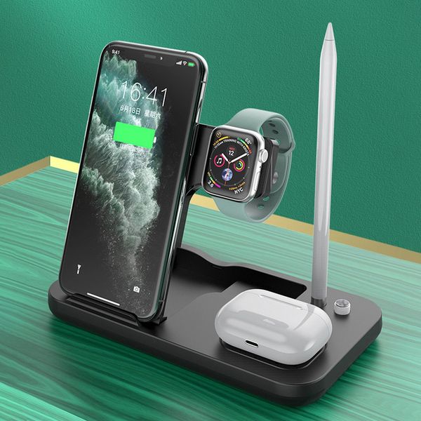 

15w qi 4 in 1 wireless folding charger qualcomm fast charging base for smart mobile phone watch pencil
