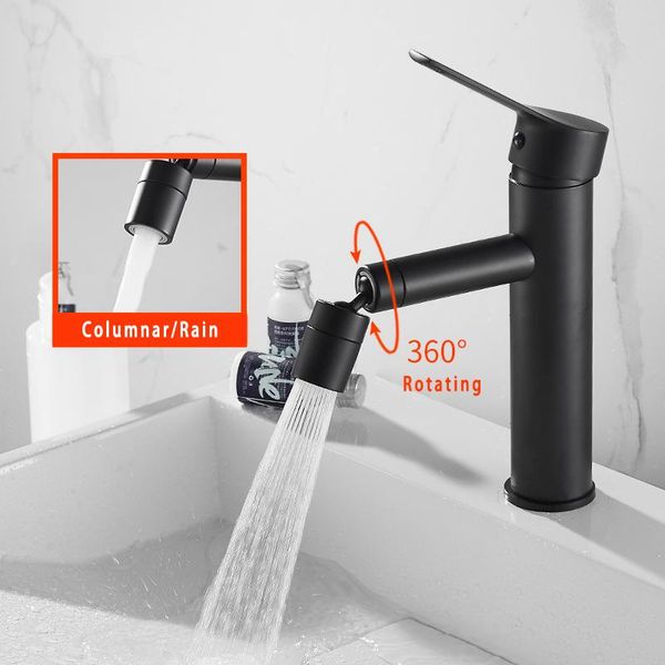 

black basin faucet rotation bathroom sink rainfall &columnar cold and faucets