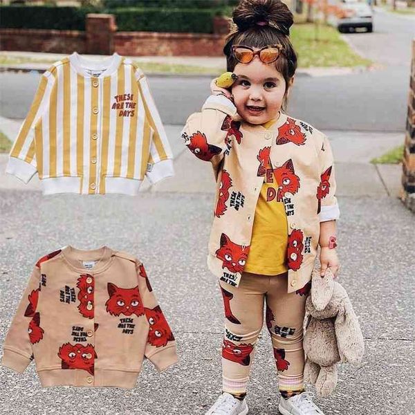 

toddler boys jacket fashion print girls kids long sleeve autumn coat children european style clothing 210619, Blue;gray