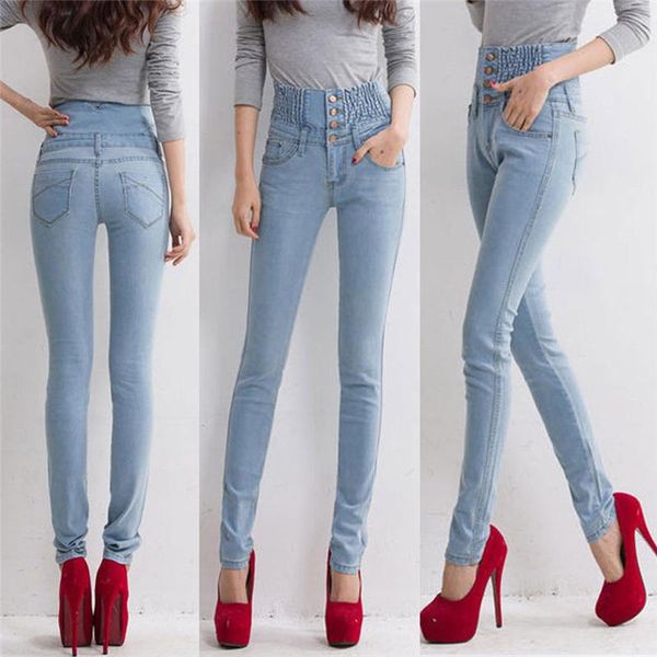 

women's pants & capris women high waist stretchy pencil elastic button skinny bodycon slim fit female casual, Black;white