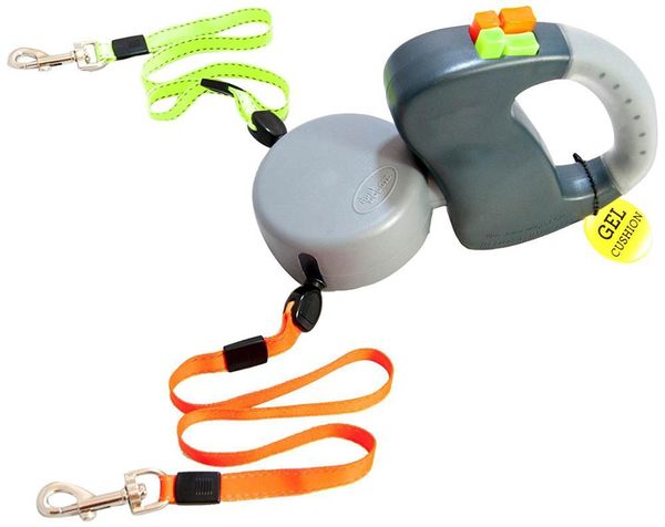

dog collars & leashes 3m automatic leash one tow two double head creative walking chain pet supplies
