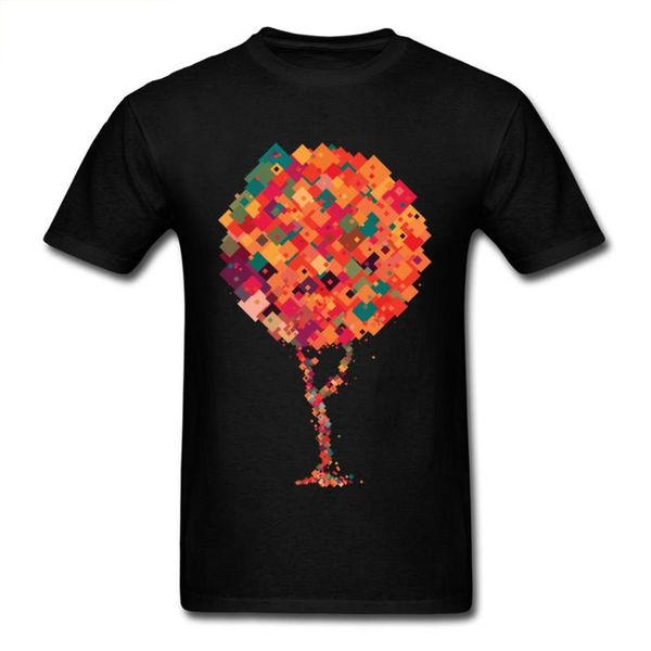 

casual men summer t-shirt cotton clothing colorful square tree t shirt est valentine day short sleeve o-neck shirts men's t-shirts, White;black