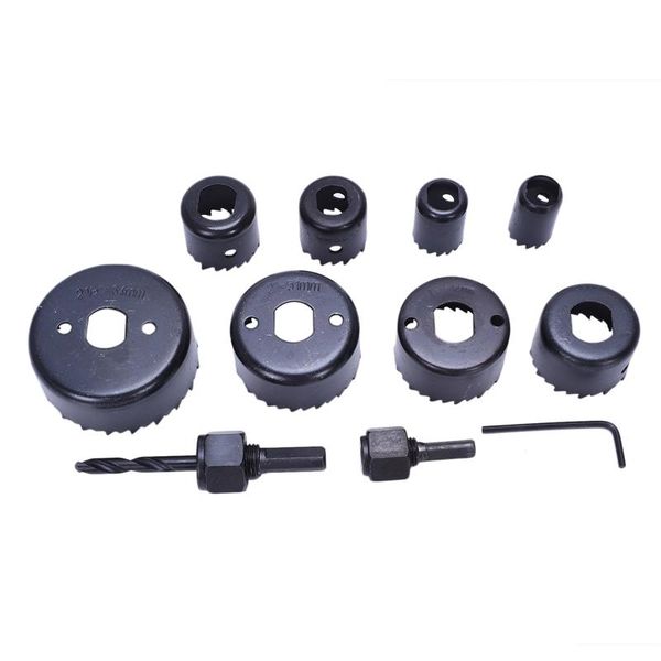 

professional drill bits 8 pcs wood alloy iron cutter bimetal hole saw bit kit with hex wrench black