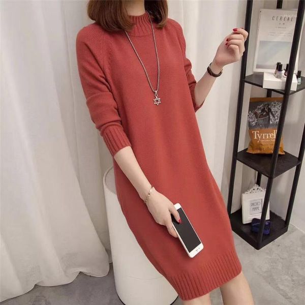 

women's sweaters 2021 soild colors women oversize knitted long sweater female solid turtleneck collar pullovers warm autumn winter, White;black