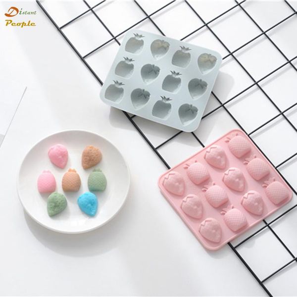 

cake tools cute cartoon strawberry pineapple silicone chocolate mold non-stick fondant for baking kitchen sugarcraft