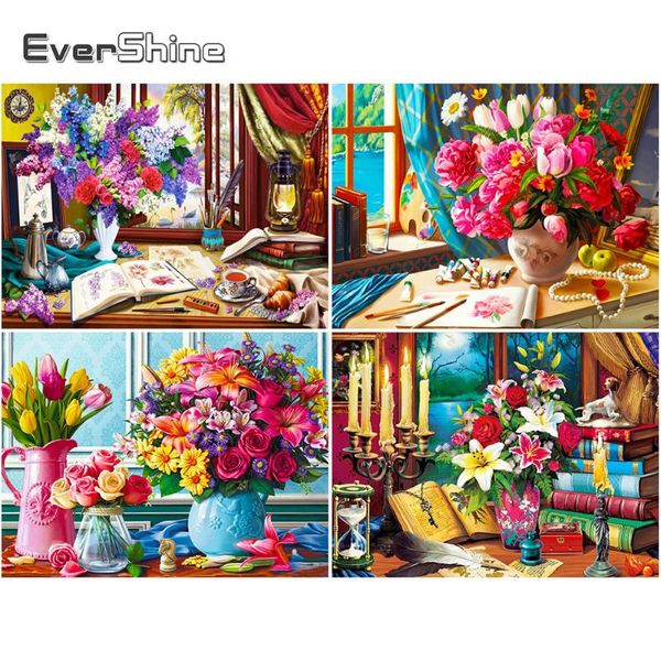 

diamond painting evershine 5d diy flower mosaic sale cross stitch arrival embroidery peony full drill craft kit