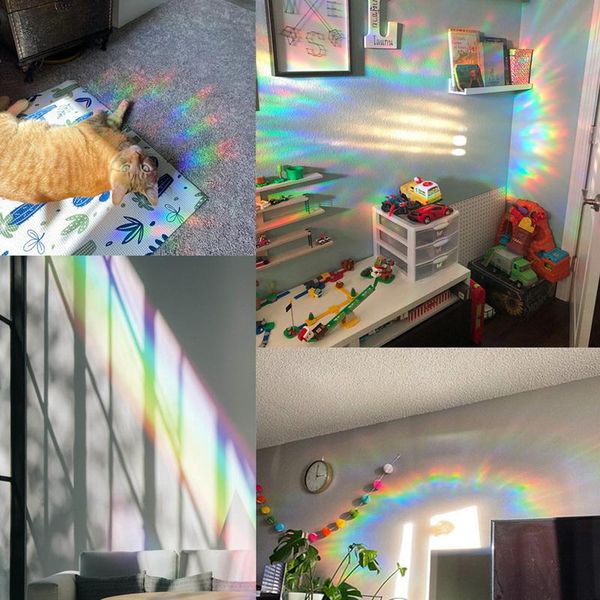 

window stickers refraction mirror switch sticker rainbow prism electrostatic paste glass home decor living room wall for girls rooms