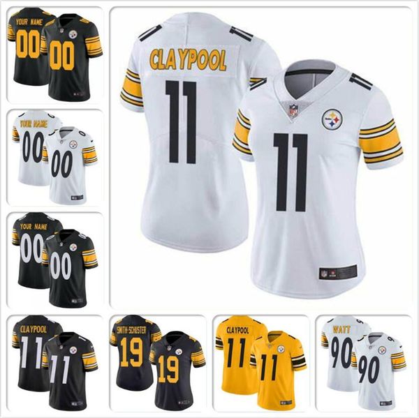 

chase claypool juju smith-schuster tj watt jersey alejandro villanueva ben roethlisberger custom ameircan football jerseys official rush, Black
