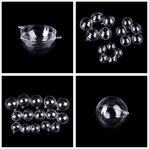 

factory outlet christmas decoration christmas decorations 20pcs/10 pairs tress ball transparent open plastic clear bauble ornament gift pres
