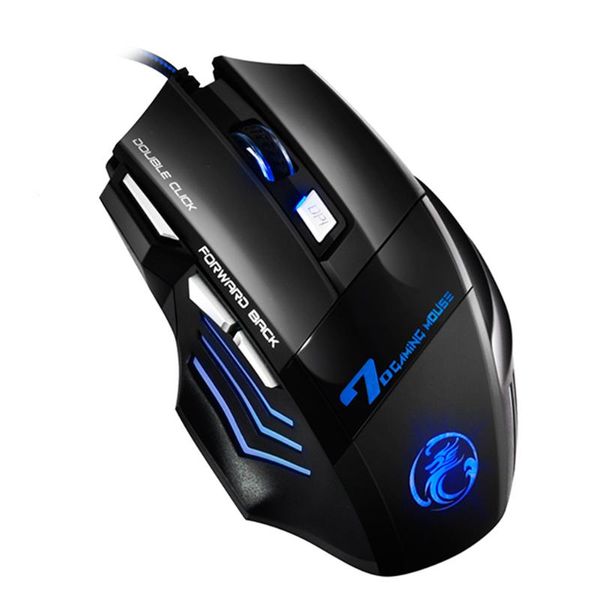 

mice imice x7 optical gaming mouse usb wired 4 gears 2400dpi adjustable ergonomics colorful backlight 7 buttons for pc laptop