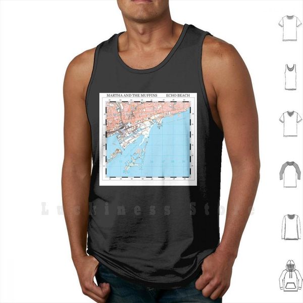 

martha and the muffins tank vest sleeveless echo beach map punk wave, White;black