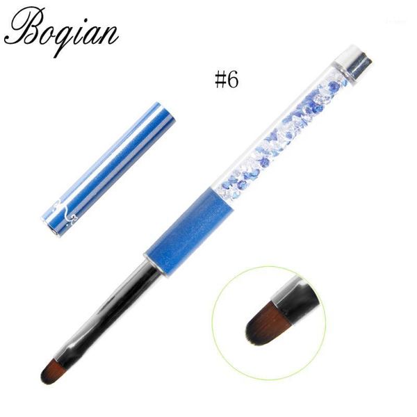 

1pcs #6 crystal handle nail art gel brush pen with cap manicure tools for uv1, Yellow