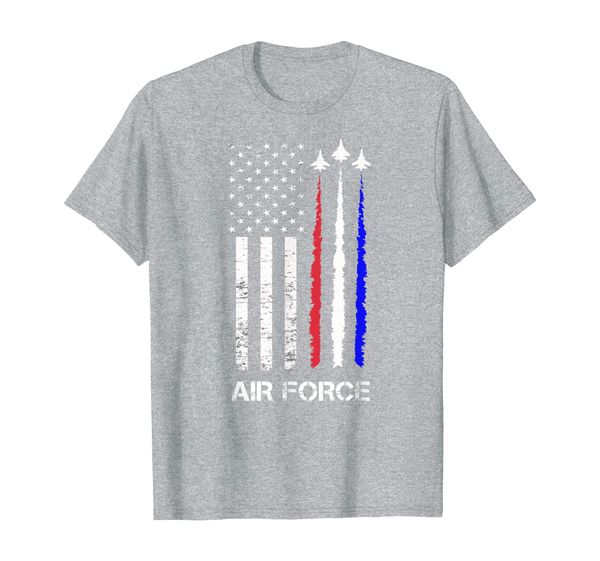 

us air force t-shirt, red white blue air force flyover tee, White;black
