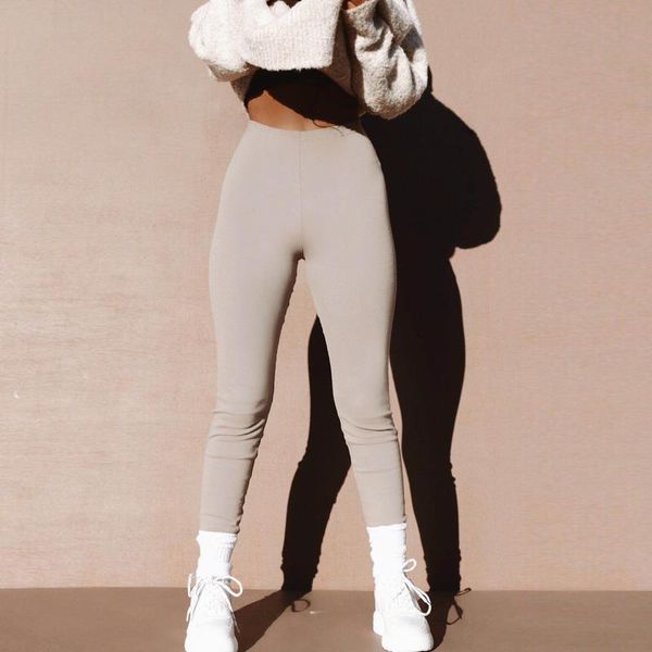 

fitness leggings women modis tayt christmas leggins mujer warm clothes high waist pants womens clothing autumn trousers 210430, Black