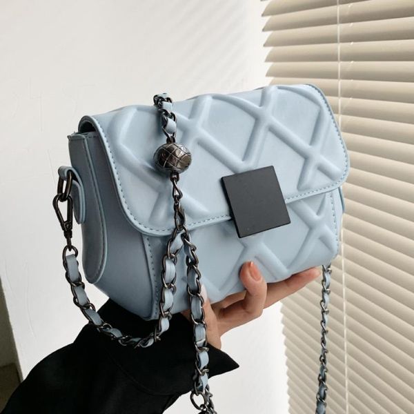 

evening bags plaid female square crossbody bag 2021 fashion leather women's designer handbag chain shoulder messenger