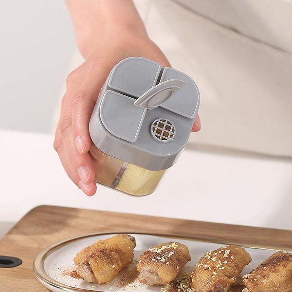 

storage bottles & jars spice jar seasoning box four in one flip kitchen bottle transparent pp salt pepper cumin powder tools