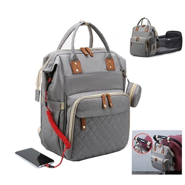 

baby nappy maternity travel bed stroller changing backpack for mom portable crib large wet dry women's handbags diaper bag 211025