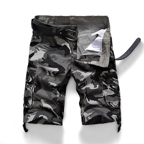 Pantaloncini cargo mimetici mimetici uomo estate casual cotone multi-tasca sciolto esercito militare tattico plus size 44 220301