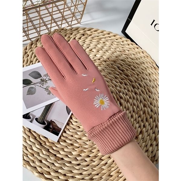 

gloves ladies winter plush thickened waterproof anti slip warm outdoor cycling driving autumn and lovely student touch screen, Black
