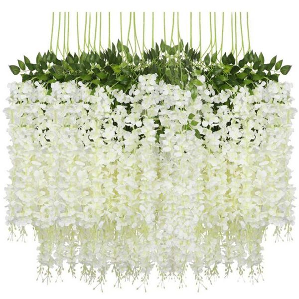 

decorative flowers & wreaths wisteria vine artificial silk garland arch for wedding home room hanging rattan decor spring autumn garden