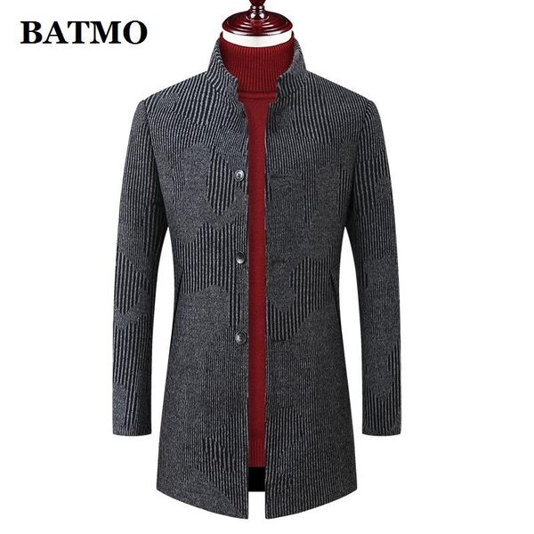 

men's wool & blends batmo 2021 arrival autumn&winter trench coat men,mens overcoat ,plus-size m-4xl 886, Black