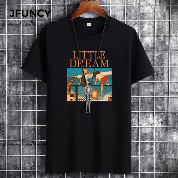 

men's t-shirts jfuncy summer cotton plus size man short sleeved round neck large daily casual t shirt loose comfortable men tees, White;black