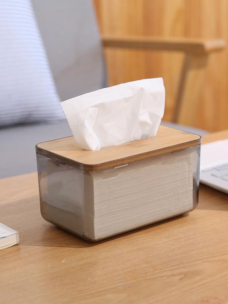 

clear pp plastic bamboo wood cover tissue boxes living room bathroom kitchen restaurant office toilet car case holders & napkins
